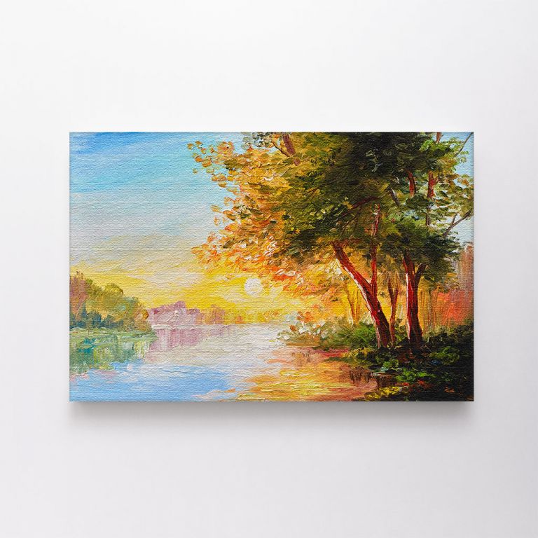 clean-landscape__canvas-01782-river-in-the-spring-forest-with-sunset-afternoon