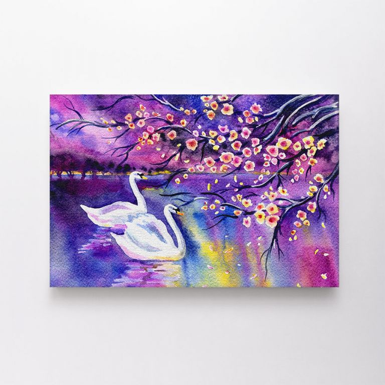 clean-landscape__canvas-03608-spring-landscape-blossoming-sakura-swans-swimming-1424459273