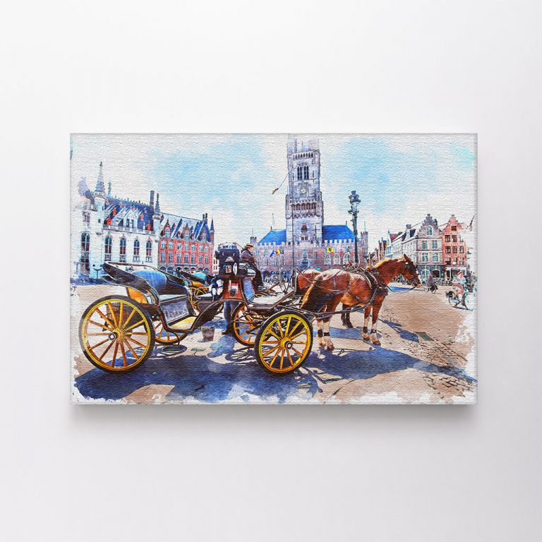 clean-landscape__canvas-03627-watercolor-carriage-scenery-historical-town-tourist-552991363