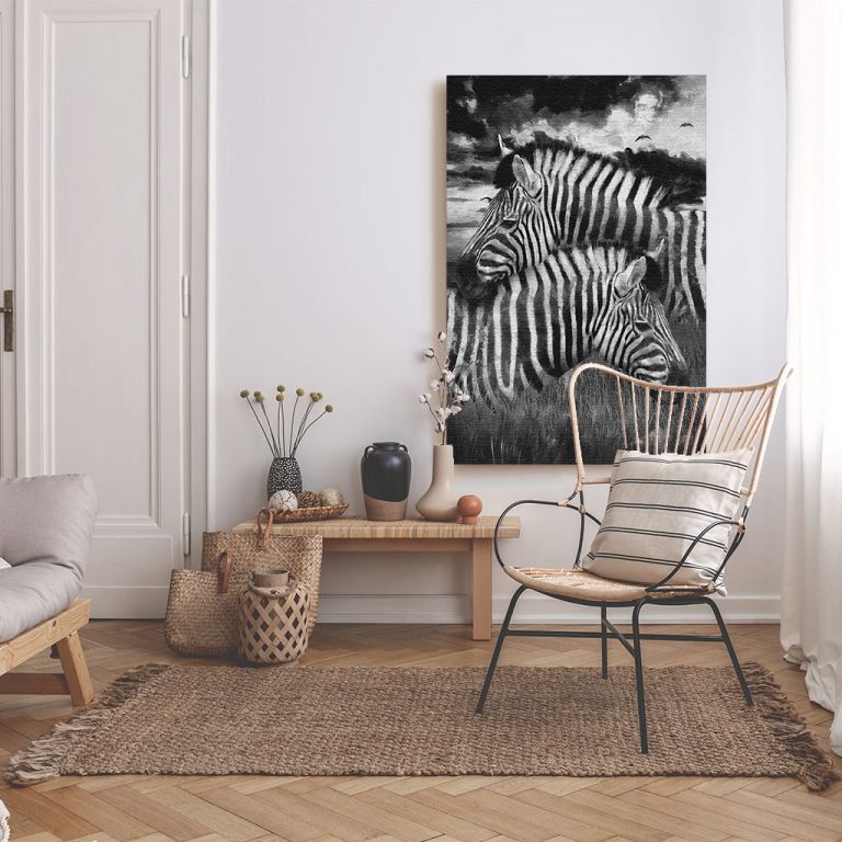 pinakas-se-kamva-kathetos-saloni-g-13502-lovely-couple-zebra