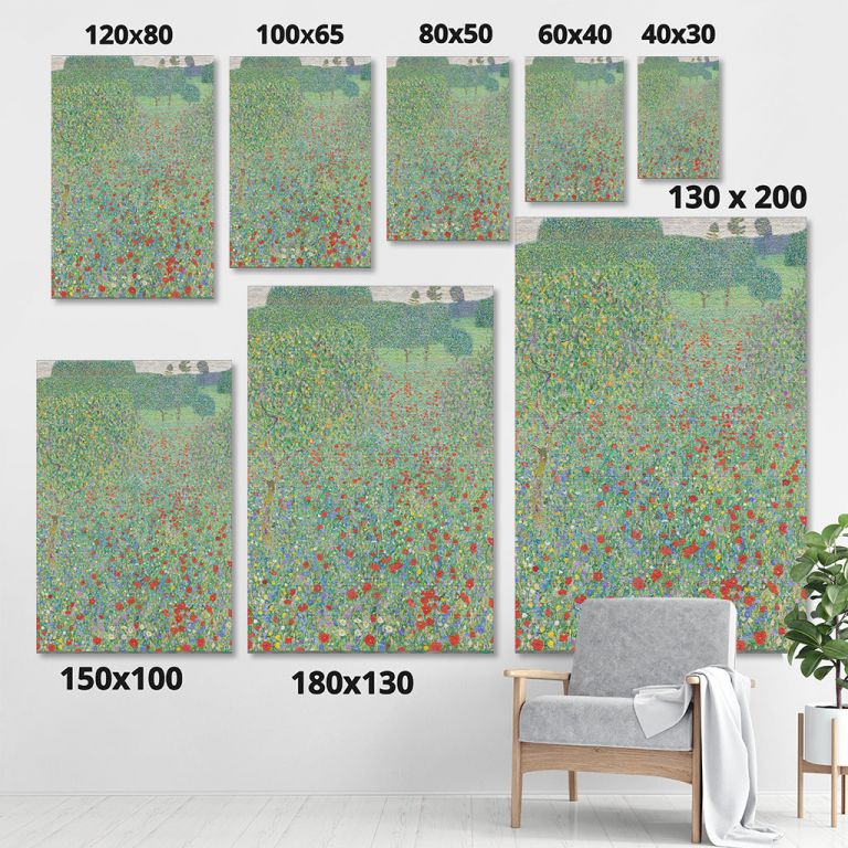 pinakas-se-kamva-kathetos-saloni-sizes-10071-gustav-klimt-bluehender-mohn