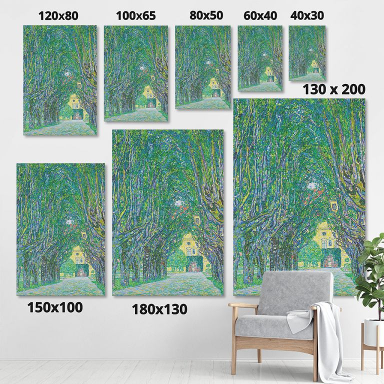 pinakas-se-kamva-kathetos-saloni-sizes-10082-gustav-klimt-avenue-in-schloss-kammer-park