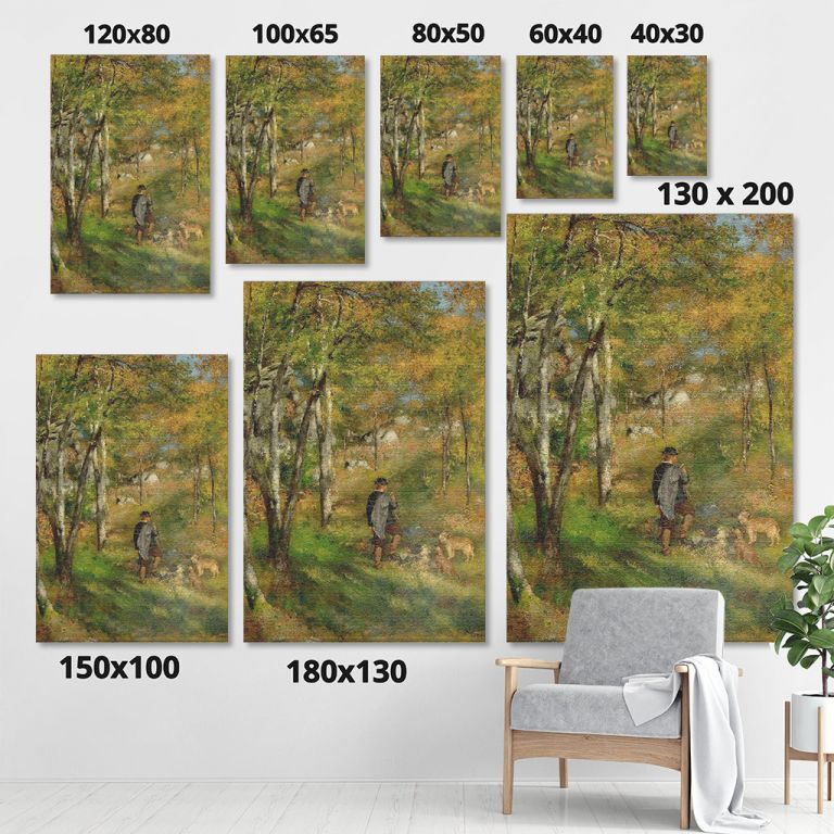 pinakas-se-kamva-kathetos-saloni-sizes-10126-renoir-man-with-dogs-in-the-forest