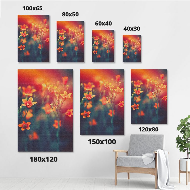 pinakas-se-kamva-kathetos-saloni-sizes-11502-beautiful-bell-flowers-nature-evening-sunset