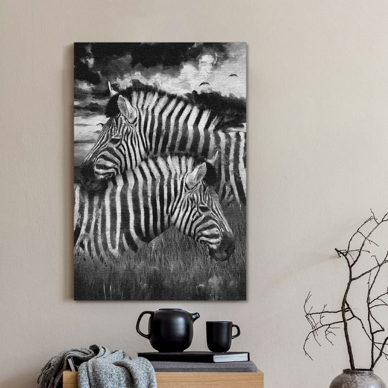 pinakas-se-kamva-kathetos-saloni-t-13502-lovely-couple-zebra