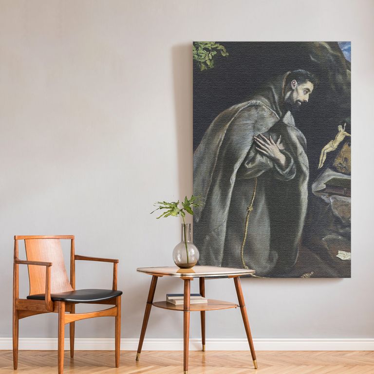 pinakas-se-kamva-kathetos-saloni-y-10058-el-greco-st-francis-in-pray