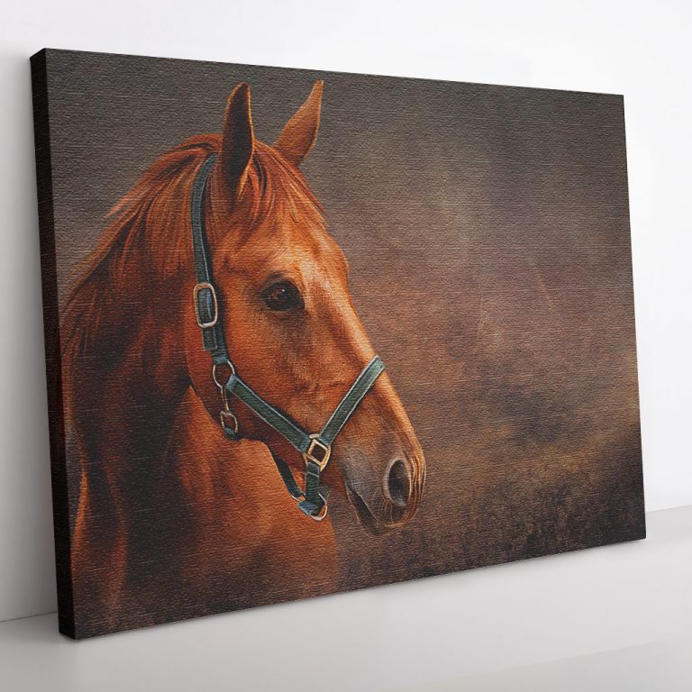 pinakas-se-kamva-orizontios-3d-03544-drawing-red-horse-portrait-oil-painting