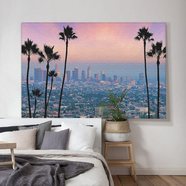 pinakas-se-kamva-orizontios-krevatokamara-a-01561-beautiful-sunset-los-angeles-downtown-skyline