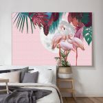 pinakas-se-kamva-orizontios-krevatokamara-a-03573-moon-flamingo-background-design-tropical-leaves