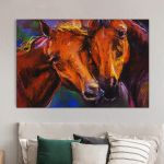 pinakas-se-kamva-orizontios-krevatokamara-f-03506-pastel-portrait-of-a-couple-horses