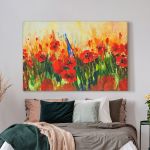 pinakas-se-kamva-orizontios-krevatokamara-n-01058-poppy-flower-abstract-modern-painting-palette-knife