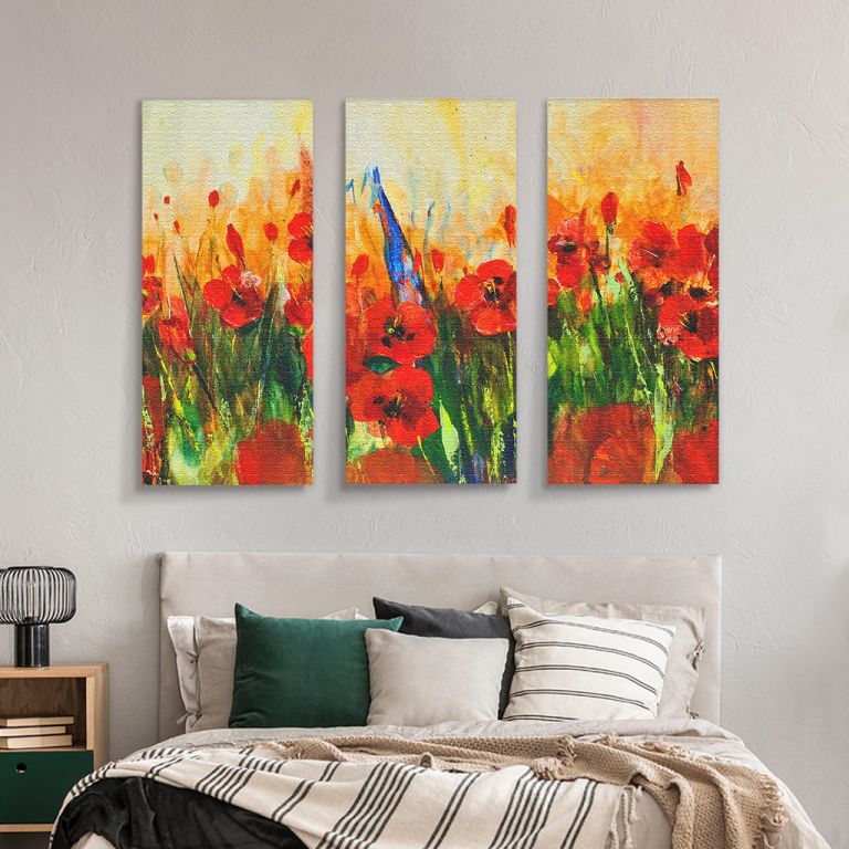 pinakas-se-kamva-orizontios-krevatokamara-r-01058-poppy-flower-abstract-modern-painting-palette-knife