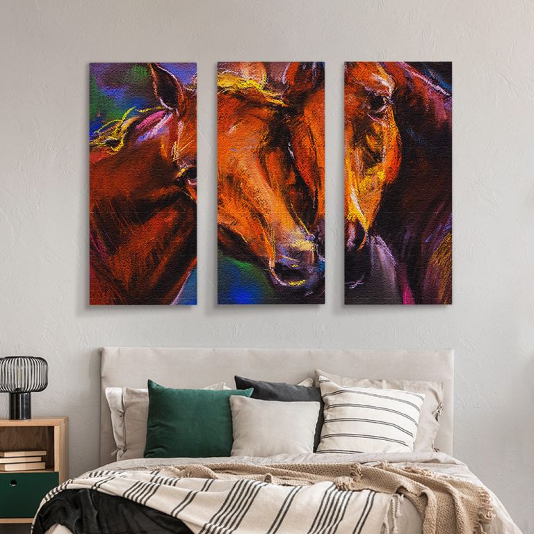 pinakas-se-kamva-orizontios-krevatokamara-r-03506-pastel-portrait-of-a-couple-horses