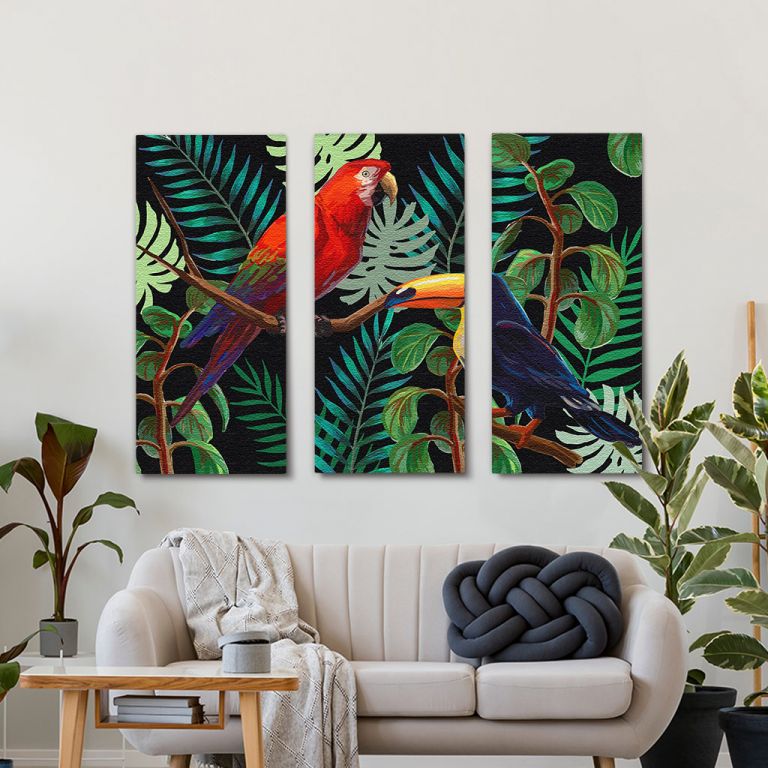 pinakas-se-kamva-orizontios-saloni-b–103625-vector-painting-tropical-birds-plants-on-418880794