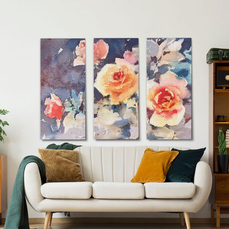 pinakas-se-kamva-orizontios-saloni-c-01039-watercolor-roses-flowers