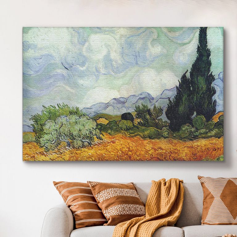 pinakas-se-kamva-orizontios-saloni-d-00151-van-gogh-wheat-field-wit-cypresses