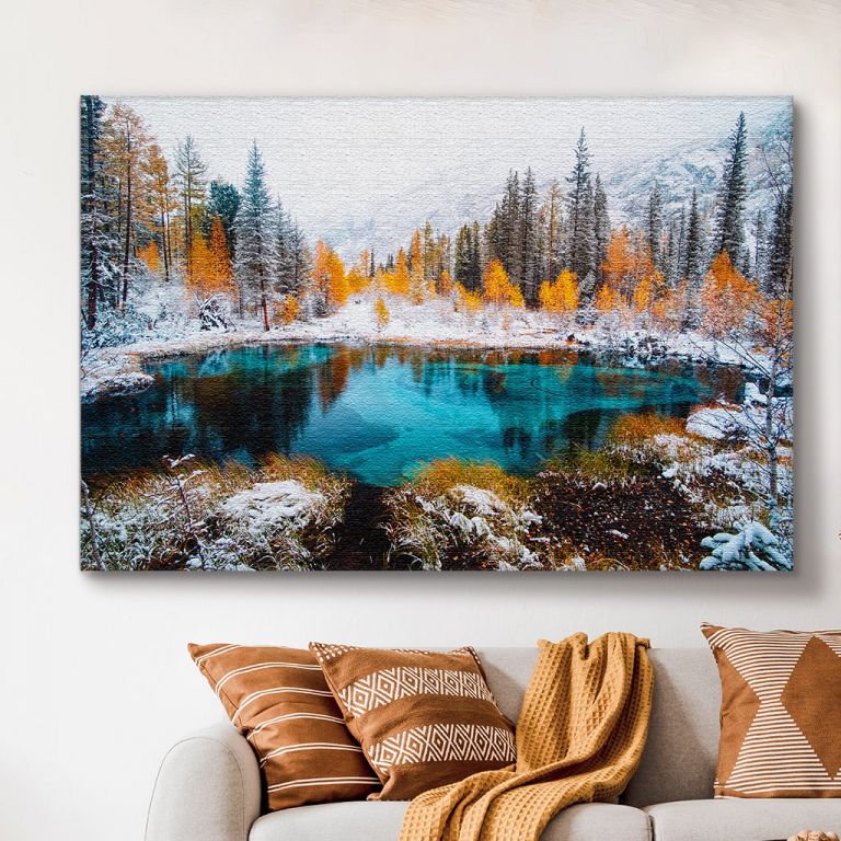 pinakas-se-kamva-orizontios-saloni-d-01609-fantastic-blue-geyser-lake-autumn-forest