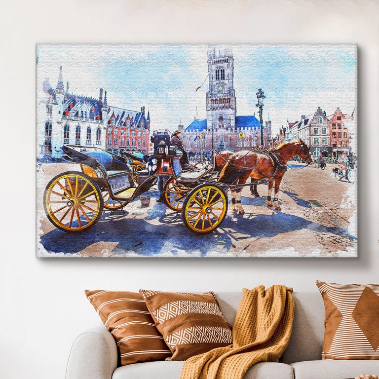 pinakas-se-kamva-orizontios-saloni-d-03627-watercolor-carriage-scenery-historical-town-tourist-552991363