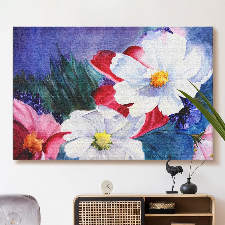 pinakas-se-kamva-orizontios-saloni-e-01126-painting-of-cosmos-flowers