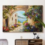 pinakas-se-kamva-orizontios-saloni-e-01273-colorful-flowers-summer-seascape