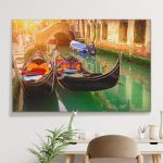 pinakas-se-kamva-orizontios-saloni-f-01299-postcard-with-venice-gondolas