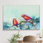 pinakas-se-kamva-orizontios-saloni-f-03509-abstract-colorful-oil-acrylic-painting-bird