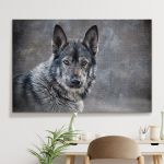 pinakas-se-kamva-orizontios-saloni-f-03543-drawing-mixed-breed-dog-wolf-on