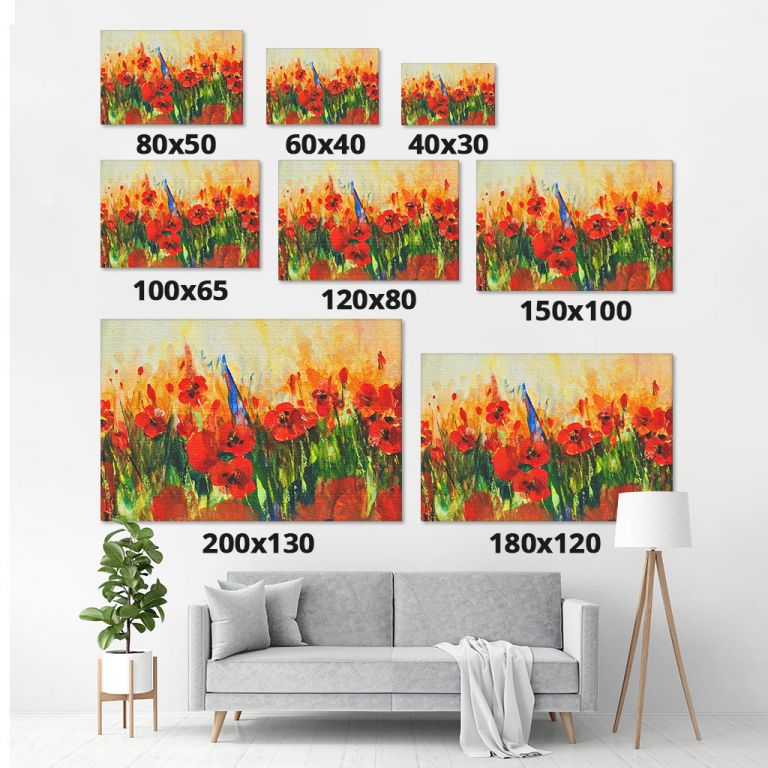 pinakas-se-kamva-orizontios-saloni-m-01058-poppy-flower-abstract-modern-painting-palette-knife