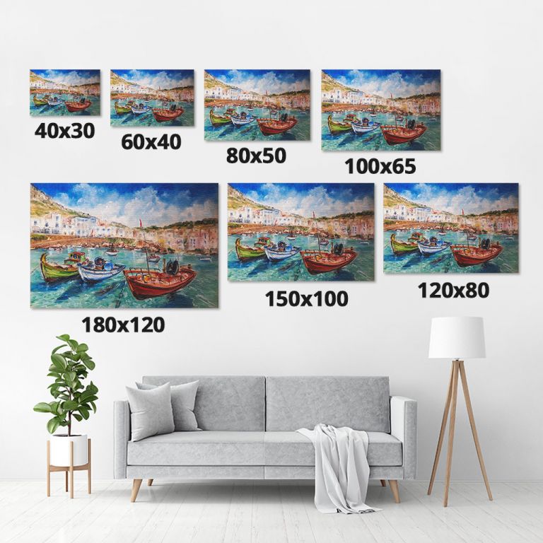 pinakas-se-kamva-orizontios-saloni-m-01275-fisherman-boats-at-sea-in-summer