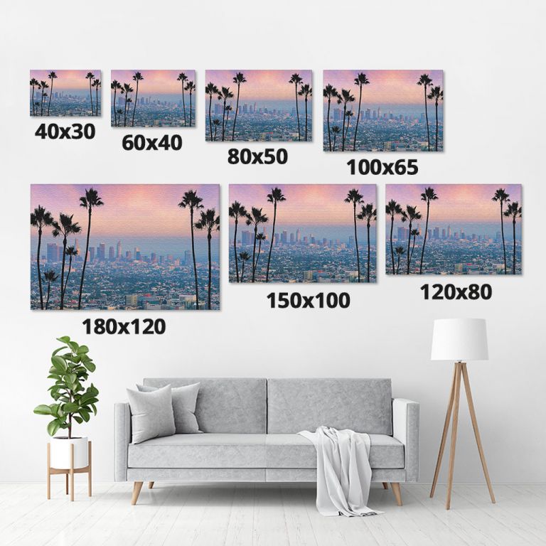 pinakas-se-kamva-orizontios-saloni-m-01561-beautiful-sunset-los-angeles-downtown-skyline