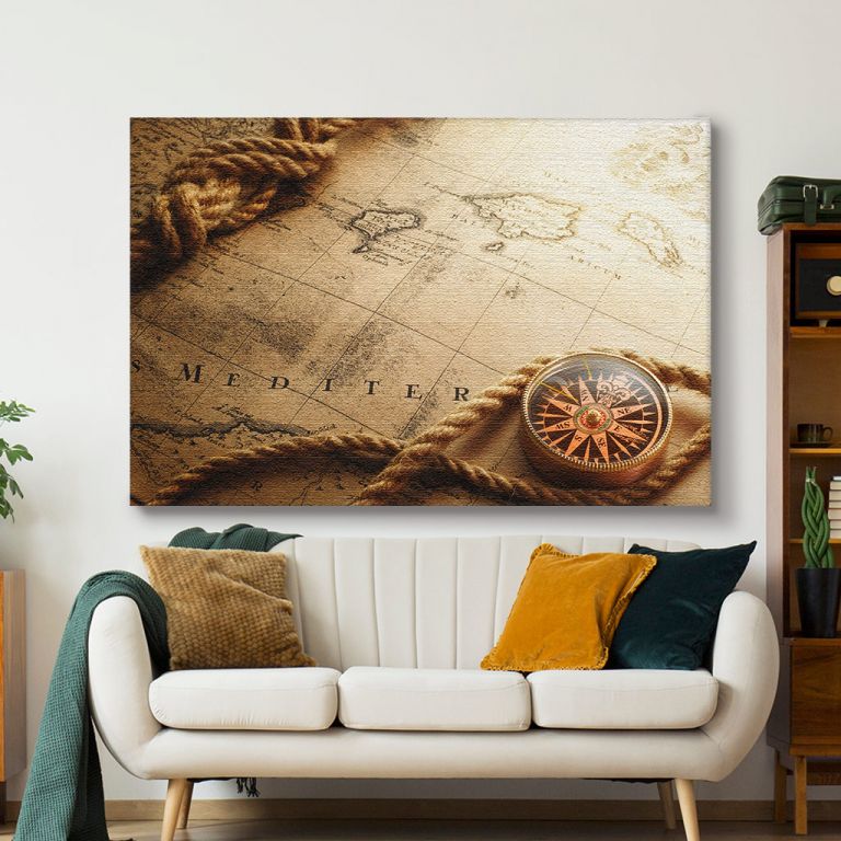 pinakas-se-kamva-orizontios-saloni-p-02006-old-compass-and-rope-on-vintage-map