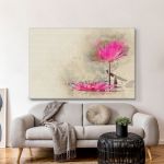 pinakas-se-kamva-orizontios-saloni-r-01008-ink-water-lily