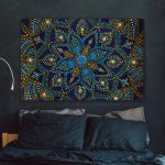 pinakas-se-kamva-orizontios-krevatokamara-e-06514-decorative-ceramic-plate-black-blue-golden