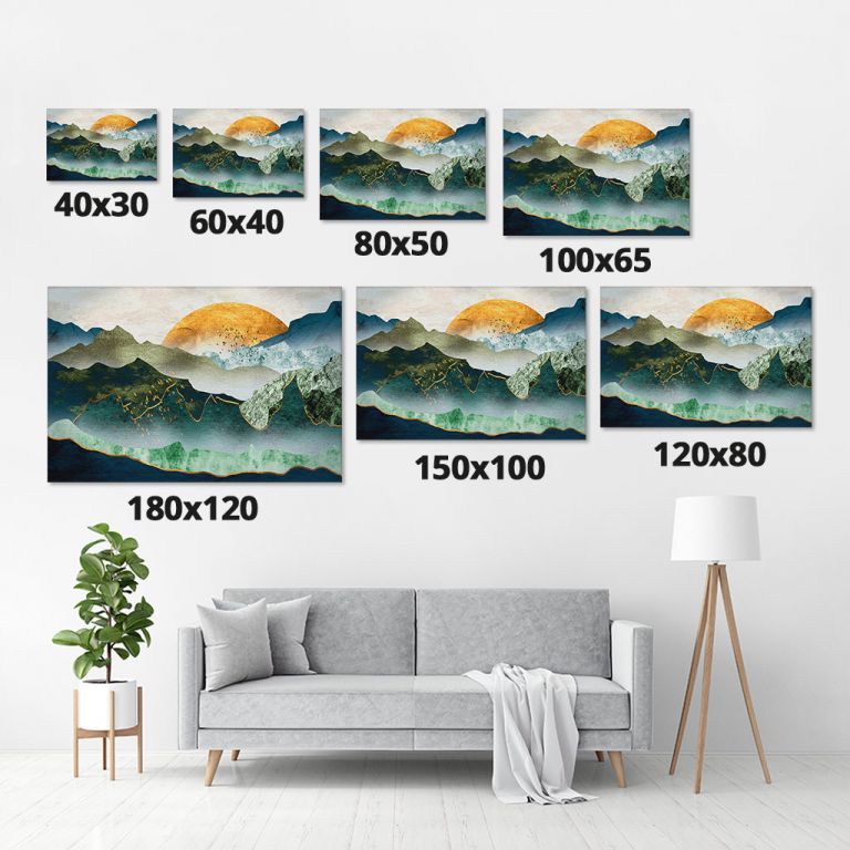 pinakas-se-kamva-orizontios-saloni-m-05513-green-golden-mountains-by-sunset