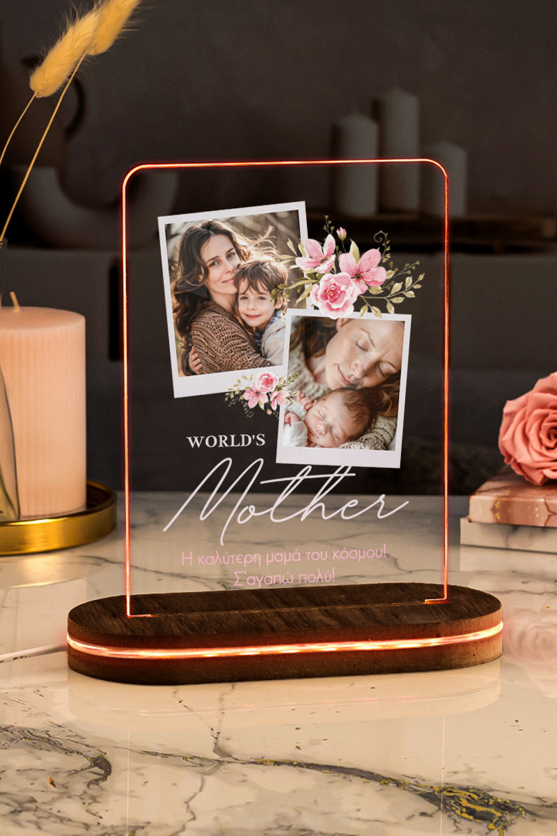 Φωτιστικο Led για Γιορτή της Μητέρας με Σχέδιο Polaroid Flower