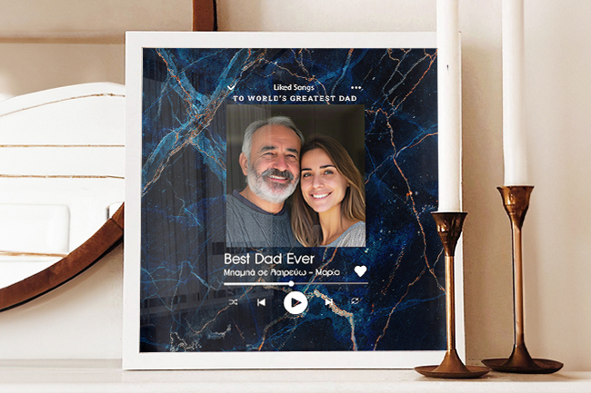 Δώρα για πατέρα φωτογραφία με κορνίζα. Δώρα για τη γιορτή ή τα γενέθλια του μπαμπά.